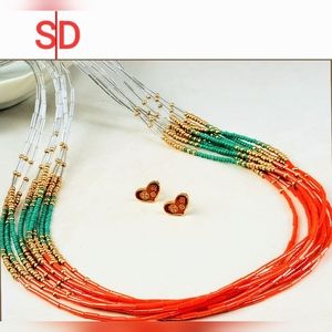 Multi strand necklace, finished with Gold filled hardware